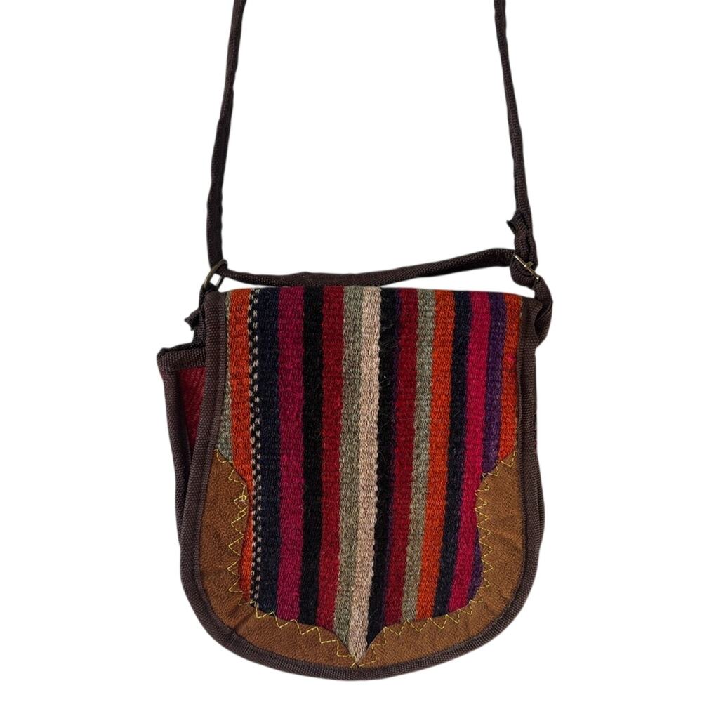 Woven Multicolor Stripe Crossbody Bag - Boho Shoulder Bag - Picture 2 of 10